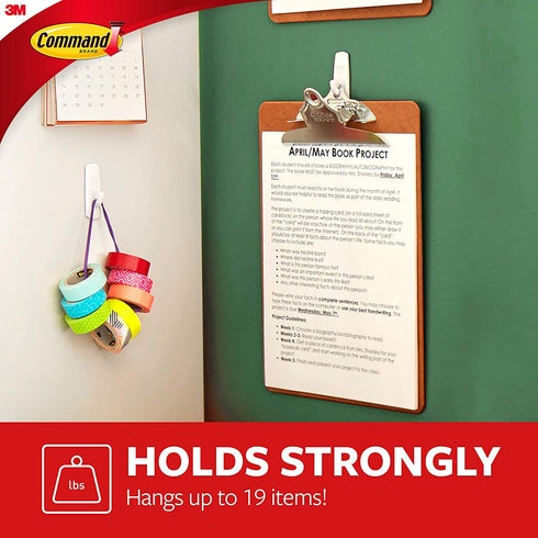 Command General Purpose Variety Kit, Various Sized Hooks, Wire Hooks, and Picture Hanging Strips to Hang Up to 19 Items, Organize Damage-Free