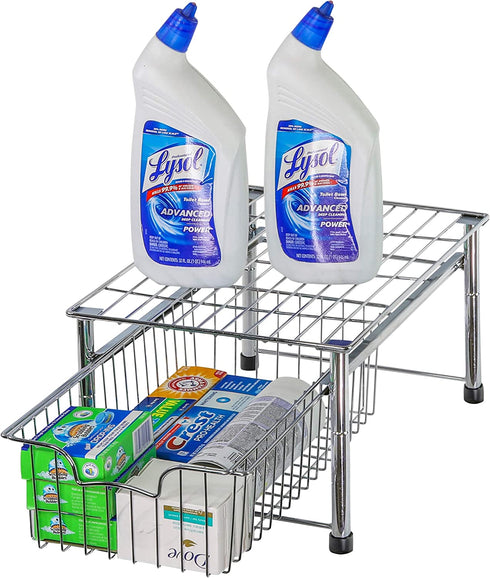 Simple Houseware Stackable Basket Drawer, Chrome