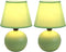 Simple Designs LT2008-GRN-2PK Mini Ceramic Globe 2 Pack Table Lamp Set, Green, 2 Count