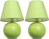 Simple Designs LT2008-GRN-2PK Mini Ceramic Globe 2 Pack Table Lamp Set, Green, 2 Count