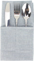 INFEI Narrow Striped Linen Cotton Dinner Cloth Napkins - Set of 12 (40 x 40 cm) - for Events & Home Use (Blue)