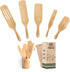 Bamboo Spurtle Set Pack of 6, Kitchen Spatula Set, Bamboo Utensils for Cooking, Bamboo Spoons for Cooking with Holder and Box Packaging, Spatulas for Nonstick Cookware