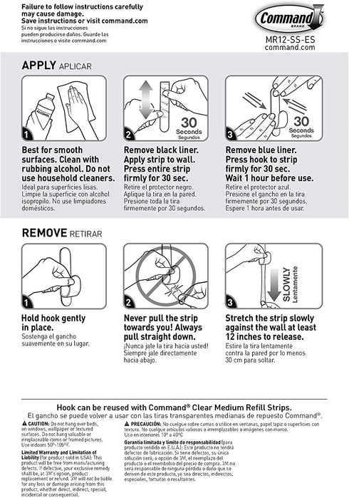 Command Medium Modern Metal Hook, 1-Hook, 2-Strips, Decorate Damage-Free