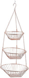 RSVP International Hanging Storage Collection 3-Tier Baskets, Copper Wire