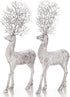 iPEGTOP 2 Pcs Rustic Christmas Reindeer Elk Holiday Figurines Decoration Christmas Standing Deer, Home Office Decor Statues Party Supplies
