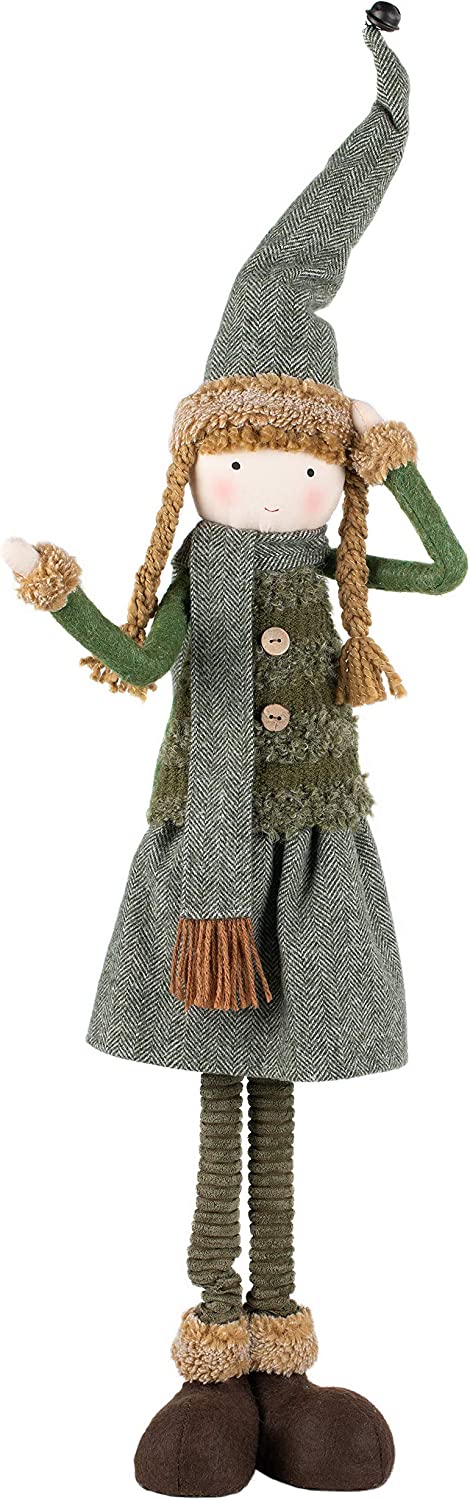 SoHearted | Claire Girl - 22.5 Inches | Handmade Christmas Girl Decoration Fabric Stuffed Figurine