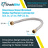 SharkBite U3086FLEX24LFA Water Softener Connector, 3/4 Inch to 1 Inch FNPT x 24 Inch, Push-to-Connect COPPER, PEX, CPVC, Braided Stainless Steel