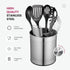 Extra-Large Stainless Steel Kitchen Utensil Holder - 360° Rotating Utensil Caddy - Weighted Base for Stability - Utensil Crock With Removable Divider for Easy Cleaning - Countertop Utensil Organizer.