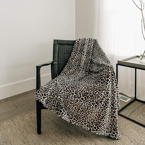 Graced Soft Luxuries Throw Blanket Fleece Minky Microfiber Soft Throw (Leopard, Throw 50" x 60")