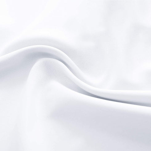 DONREN 2 Panels 42 by 18 Inches Long - Pure White Valances for Window Rod Pocket Room Darkening Kitchen Valances