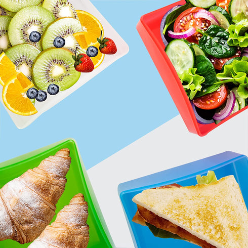 4Pcs Sandwich Containers ,Sandwich Containers for Lunch Boxes, 20oz Bread Storage Container with Lid ,Bpa-free, Microwave & Dishwasher Safe (4 Colors?