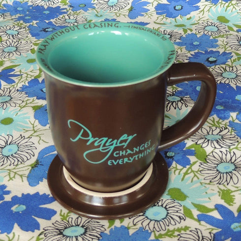 Abbey Gift (Abbey & CA Gift) Prayer Changes Everything Coaster, 2 Piece Set, Blue
