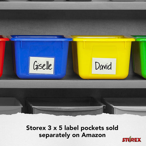 Storex Small Cubby Bin, 7.8 x 12.2 x 5.1 Inches, Black, 5-Pack (62466E05C)
