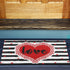 Valentine's Day Area Rug Doormat, Valentines Day Black White Striped Door Mat with Non Slip Backing, Romantic Red Heart Entrance Mats for Indoor Outdoor, Valentine's Day Home Decor, 18 x 30 Inch