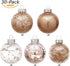 Sea Team 60mm/2.36" Shatterproof Clear Plastic Christmas Ball Ornaments Decorative Xmas Balls Baubles Set with Stuffed Delicate Decorations (30 Counts, Rose Gold)