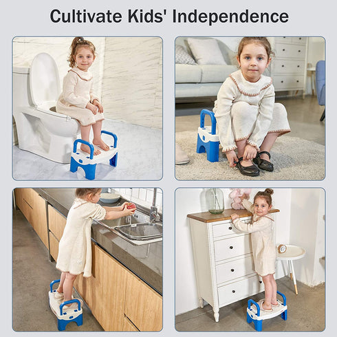 LOL-FUN Step Stool for Kids, Toddler Step Stool for Bathroom Sink, Child Step Stool for Potty Training