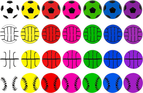 28 Packs Kids Valentine Party Favors Set with Sports Ball Bouncy Balls Filled Hearts and Valentine Cards for Kids Valentine Classroom Exchange, Kids Bouncy Balls for Class Exchange, Gift & Game Prize