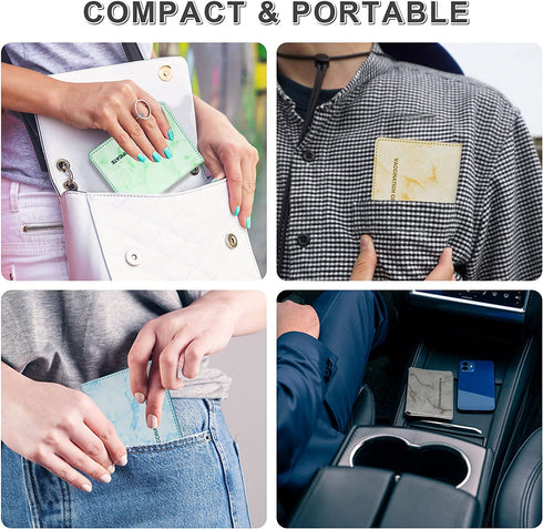 6 Pack Business Card Holder for Women or Men, Credit Card Holder, ID Card Holder, PU Leather Wallet Business Card Holders Name Card Holder Purse Card Case for Credit Card, Business Card, ID Card ,6 Colors (D)