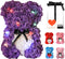 Rose Bear --Over 250+ Flowers on Every Rose Teddy Bear -Gifts for Women Gifts for mom?Anniversary's, Birthdays, Bridal Showers,Valentine's Day,Mothers - Clear Gift Box Included (gray, 10inch) (purple)