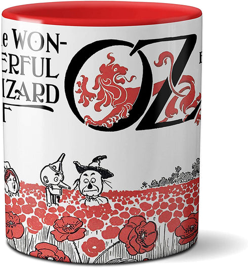 The Wonderful Wizard of Oz by Frank Baum Mug. Coffee Mug with Wizard of Oz Poppy field book design,Literature Mug, Book Mug, Bookish Mug, Book Lover Mug