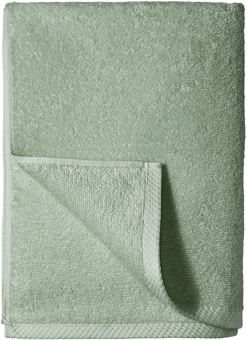 Amazon Basics Quick-Dry Bath Towels - 100% Cotton, 2-Pack, Seafoam Green