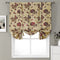 Blackout Floral Valance Tie Up Window Curtains Room Darkening Valances Thermal Insulated Embroidered Balloon Drapes and Curtains for Kitchen Bedroom Bathroom Windows,32x55 Inch,Beige,Red