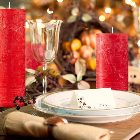 SPAAS Rustic Red Pillar Candles - 2.7" X 5" Decorative Candles Set of 4 - Clean Burning and Dripless Unscented Rustic Pillar Candles for Home Decorations, Party, Weddings, Spa, Restaurant