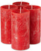 SPAAS Rustic Red Pillar Candles - 2.7" X 5" Decorative Candles Set of 4 - Clean Burning and Dripless Unscented Rustic Pillar Candles for Home Decorations, Party, Weddings, Spa, Restaurant