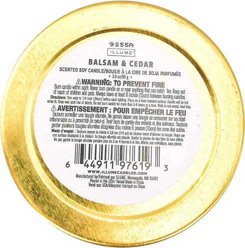 Illume Noble Holiday Collection Balsam & Cedar Demi Vanity Tin, 3 oz Candle