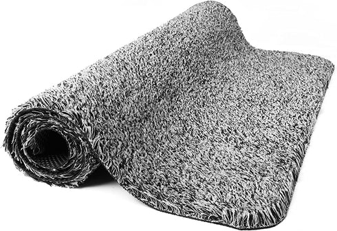 Delxo 24 x 36 Grey Door Mat, Absorbs Mud & Water Entryway Rug, No Odor Anti-Slip Rubber Back Low-Profile Welcome Front Door Mat Indoor, Large Cotton Shoe Scraper Pet Mat Machine Washable