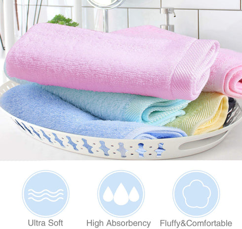 Yoofoss Hand Towels Bamboo Face Washcloths Towel Set for Bathroom-Kitchen-Hotel-Multi-Purpose, Ultra Soft, Absorbent, 13" x 29" - 4 Pack