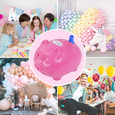 Kusamue Electric Balloon Pump - Quick Inflation for Party Decoration Arch/110V 600W Portable Inflator Balloon Blower Air Pump: Fast & Easy Filling Balloons (Pink)