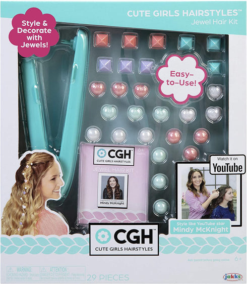 CGH Cute Girls Hairstyles! Jewel Blinger Installer Hair Kit with Hearts, Studs & Pearls