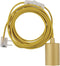 Globe Electric 69998 Emile 1-Light Plug-in Exposed Pendant, 15-ft Yellow Cloth Cord, in-Line On/Off Rocker Switch, Mellow Socket, 180"