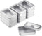 TecUnite Metal Tin Box Clear Top Tins Box Empty Storage Tins Case Rectangle Containers Can with Large Clear Window for Candles, Candies, Gifts, Balms and Treasures, Silver (24)