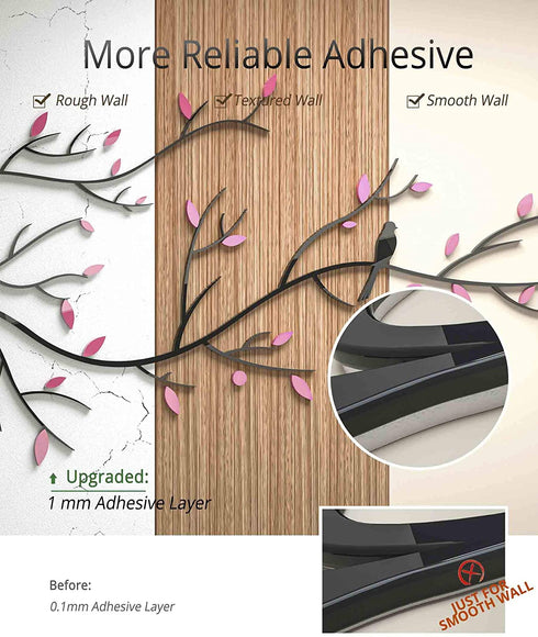 DecorSmart 3D Chinese Style Couple Tree and Flying Birds Wall Murals Decor for Living Room TV Background Decorations, Removable DIY Acrylic Spring Scenery Wall Stickers