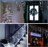 BRIGHTDECK Christmas Icicle Lights 192 LED 16.4 FT 8 Modes Waterproof Cool White Christmas String Lights for Holiday Home Patio Party Indoor Outdoor Xmas Decorations