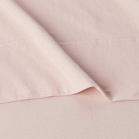 Amazon Basics Cotton Jersey Bed Sheet Set - Twin XL, Blush