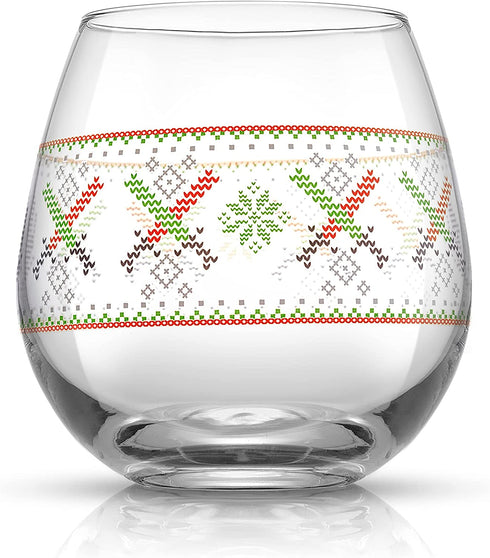 JoyJolt Star Wars„¢ Ugly Sweater Stemless Glasses. Set of 4 Large 15oz Stemless Glass Drinking Glasses, Star Wars Kitchen Glasses. Star Wars Gifts for Men or Women, Star Wars Collectibles for Adults