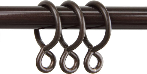 Rod Desyne 10 Count Eyelet Curtain Rings, 1-Inch, Cocoa