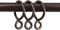 Rod Desyne 10 Count Eyelet Curtain Rings, 1-Inch, Cocoa
