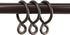 Rod Desyne 10 Count Eyelet Curtain Rings, 1-Inch, Cocoa
