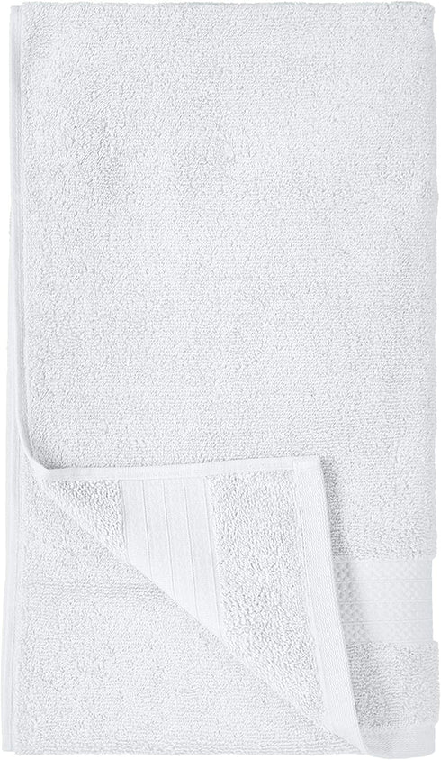 Amazon Basics Performance Bath Towels, 6 Piece Set, White