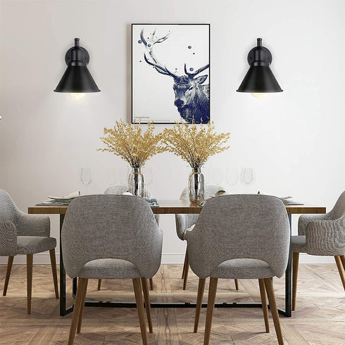 Swing Arm Wall Light Fixtures Wall Light Plug-in Cord Industrial Wall Sconce Black Finish (1 Light)