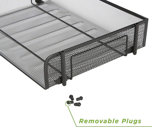 Mind Reader 2-Pack Stackable Metal Mesh File Holder Trays, Document Holder, Desktop File Organizer, Black