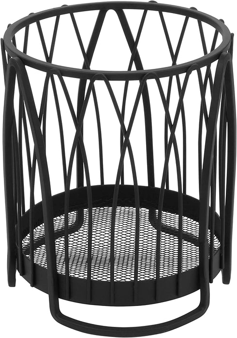 Spectrum Diversified Twist Round Holder & Kitchen Countertop Organizer Cooking Utensil Crock for Kitchen Organization & Storage, Cutlery & Flatware Caddy, Black