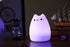 WoneNice Portable Cute Cat Silicone LED Night Lamp,USB Rechargeable Children Night Light with Warm White & 7-Color Breathing Modes, Touch Sensor Control, Christmas Gifts for Baby, Kids, Adults