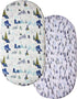 Baby Bassinet Sheet for Boys and Girls, Cradle Mattress Sheet, Baby Bedside Sleeper Cover, Universal for Rectangle, Oval, Hourglass Bassinet Mattress, Soft & Breathable, 2 Pack, Mountain & Pine