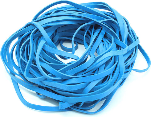 Garbage Trash Can Rubber Bands Blue Large Size 17" Inch Rubberbands Kitchen Compactor Tote Bin 55-65 Gallon 95 96-100 Gal Toter Oversize Big bag liner holder, 55 Drums Litter Pails Buckets (10-PACK)