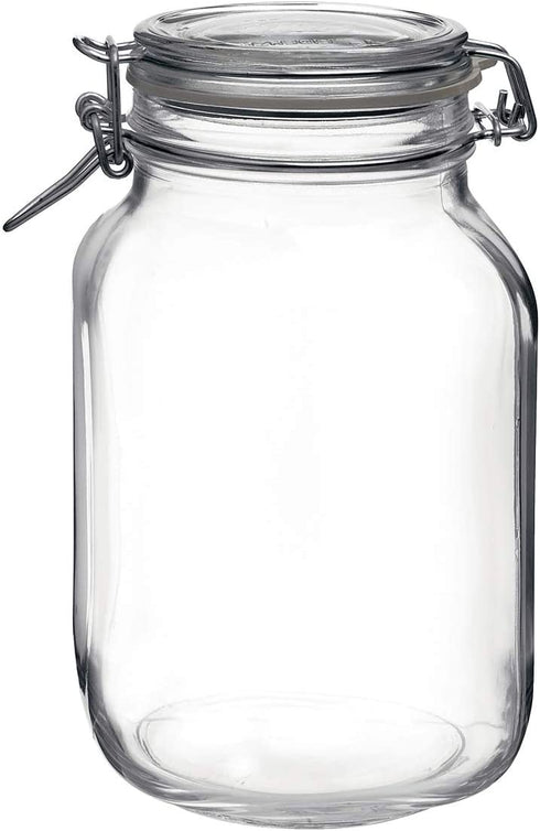 Bormioli Rocco Fido Glass Canning Jar Italian 67¾ oz-2 Liter, 67.75 oz, Clear